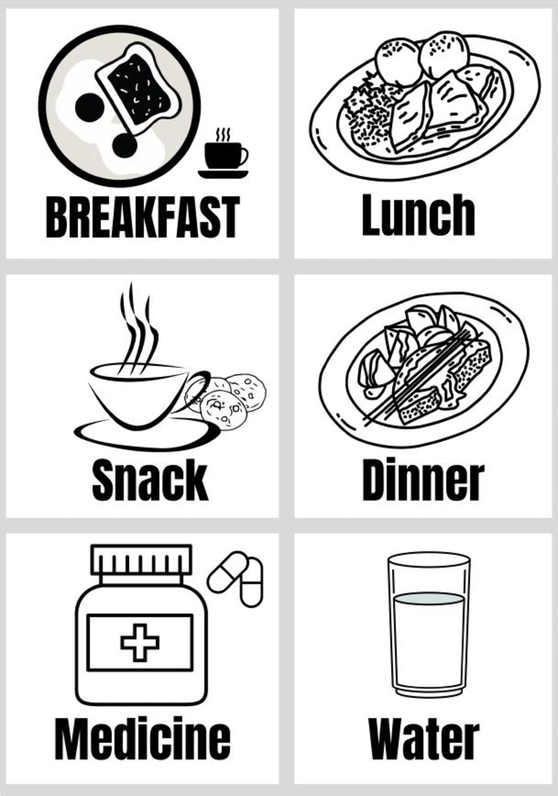 Dementia Daily Routine Chart - Visual Schedule for Elderly Care ...