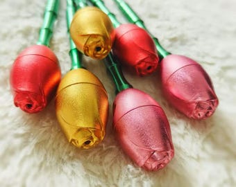 Metal rose-shaped pipe, washable, made of aluminum, portable