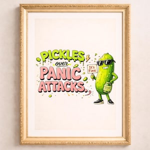 Gürkchen über Panikangriffe Transparent PNG SVG | Lustiges Gurke-psychische Gesundheit Grafik-T-Shirt Design | Dark Humor Kleidung | Angesagte Dillgurke DTG