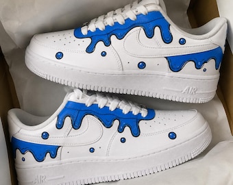 Blue Drip Custom Sneakers, Hand Painted Shoes, Personalized Gift for Him, Unique Gift for Him, Custom Streetwear Shoes