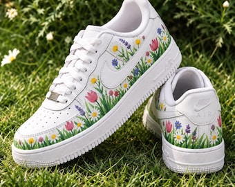 Custom Floral Sneakers, Hand Painted Flower Shoes, Gift for Daughter, Girlfriend Gift, Personalized Birthday Shoes