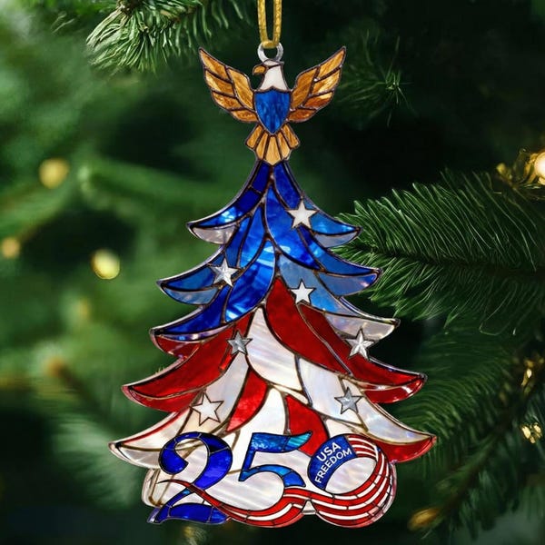 250th Anniversary Ornament, Patriotic Christmas Tree Hanging, Acrylic Holiday Ornament