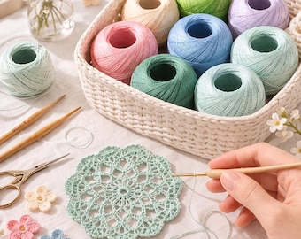 Mercerized Cotton Lace Yarn: 2 Ply 21S Soft Summer Crochet Knitting