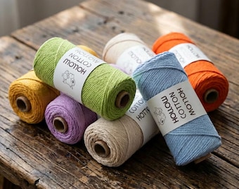 Braided Hollow Cotton Cord, Soft Crochet Bag Yarn, Knitting Tote Rope, Summer Beach Purse Fiber