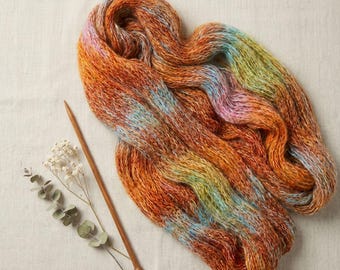 Hand Dyed Yarn, Maillard Gradient Mohair Wool, Fingering Weight, Space Dyed for Knitting Sweater Shawl, , Earthy Tones