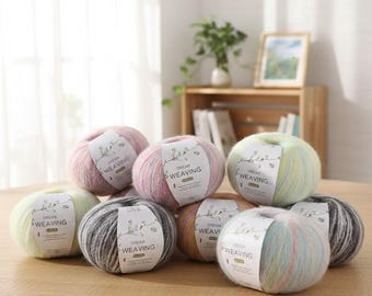 Gradient Dream Mohair Yarn CakeLong Color Changing Alpaca Blend Yarn for Sweaters, Scarves Baby Knitting, Soft Fluffy Luxury Wool Blend Yarn