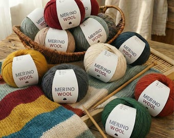 100% Merino Wool Yarn | Soft Worsted Weight Yarn for Knitting & Crochet | Natural Wool for DIY Sweaters, Hats, and Cardigans