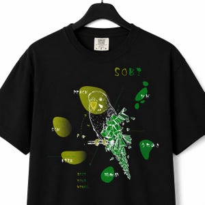 Budgie Personalized Art Shirt. Made for your bond. SOBI PEACH.