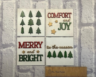 Bright Trees Christmas Sign Tiles