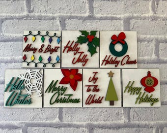 Mid Century Christmas Sign Tiles
