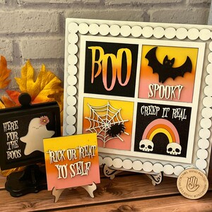 Halloween Wechselschilder &quot;&quot;Hippie Halloween&quot;&quot; - Laser Cut aus Holz bemalt.&quot;