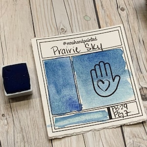 Handmade Watercolor Paints - PRAIRIE SKY - Artisan Paint Palette, Half Pans Matte Watercolor