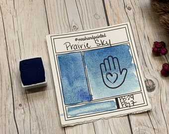 Handmade Watercolor Paints - PRAIRIE SKY - Artisan Paint Palette, Half Pans Matte Watercolor