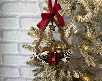 Reindeer Poinsettia Ornament