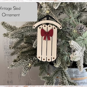 Vintage Sled Christmas Ornament