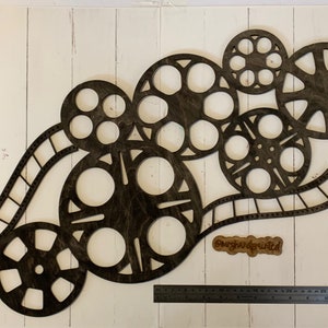 Movie Reels and Film Collage Laser Cut Wood Wall Hanging - Home Theater Decor