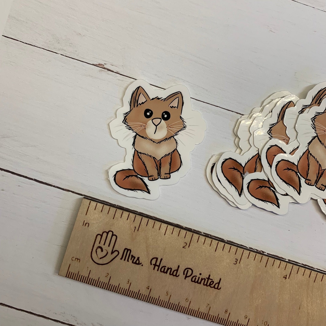 Cute Kitty Die Cut Laminated Vinyl Stickers - Etsy