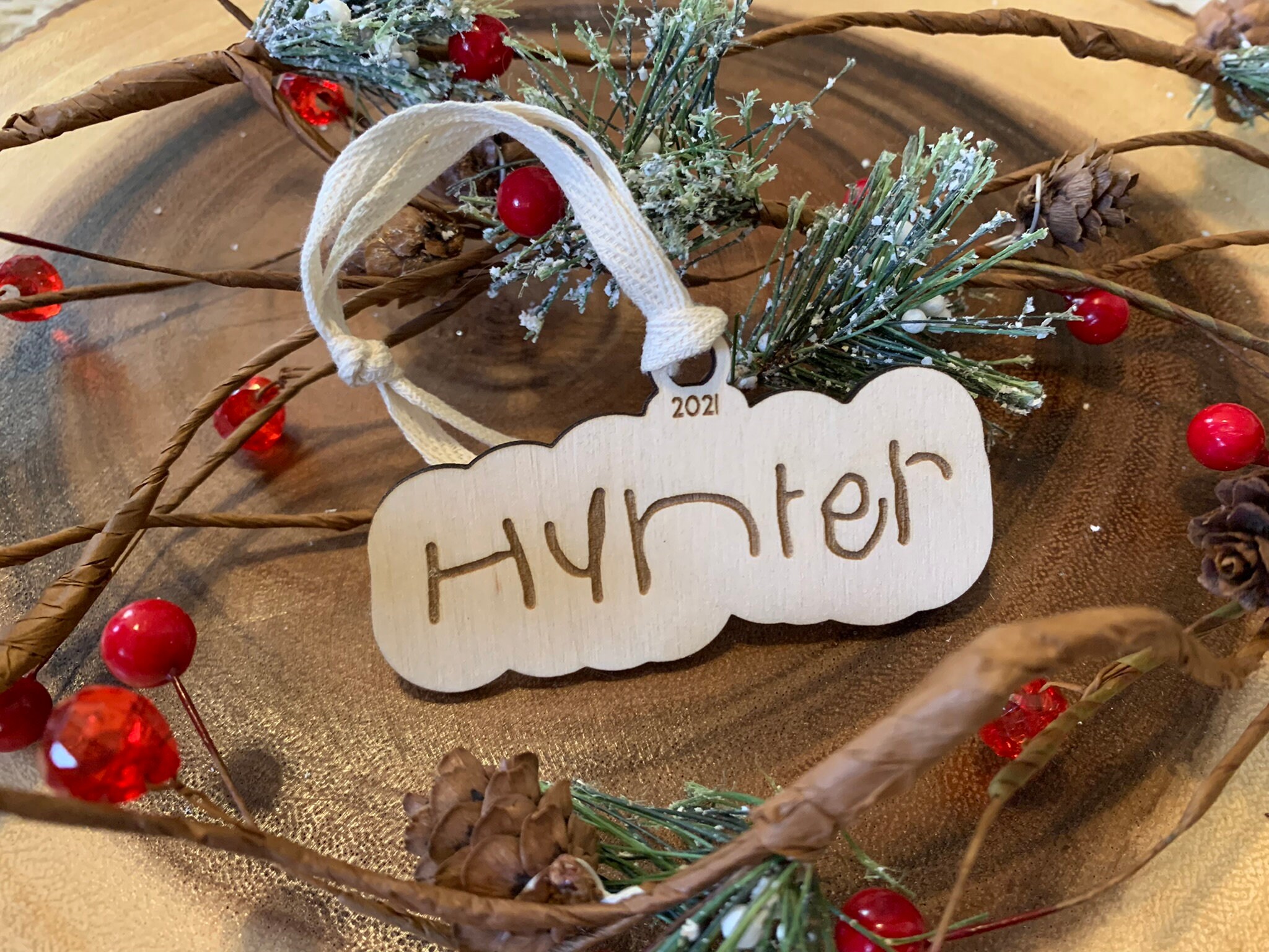 Écriture Manuscrite Personnalisée Pour Enfants ou Ornement de Dessin Bois Non Fini - Personnalisatio