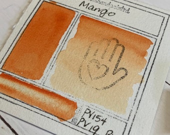 Handmade Watercolor Paints - MANGO Half Pans