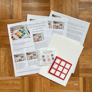 Kit aquarelle - Tableaux de mélange pour aquarelle - Peinture, papier et instructions étape par étape