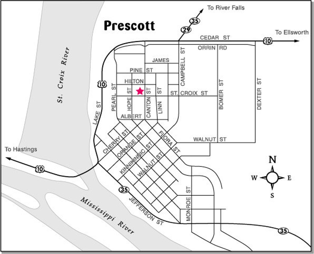Custom Laser Engraved Lake Map Prescott WI Area Etsy