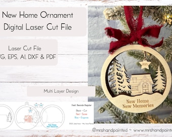 Digital Cut File - New Home Ornament