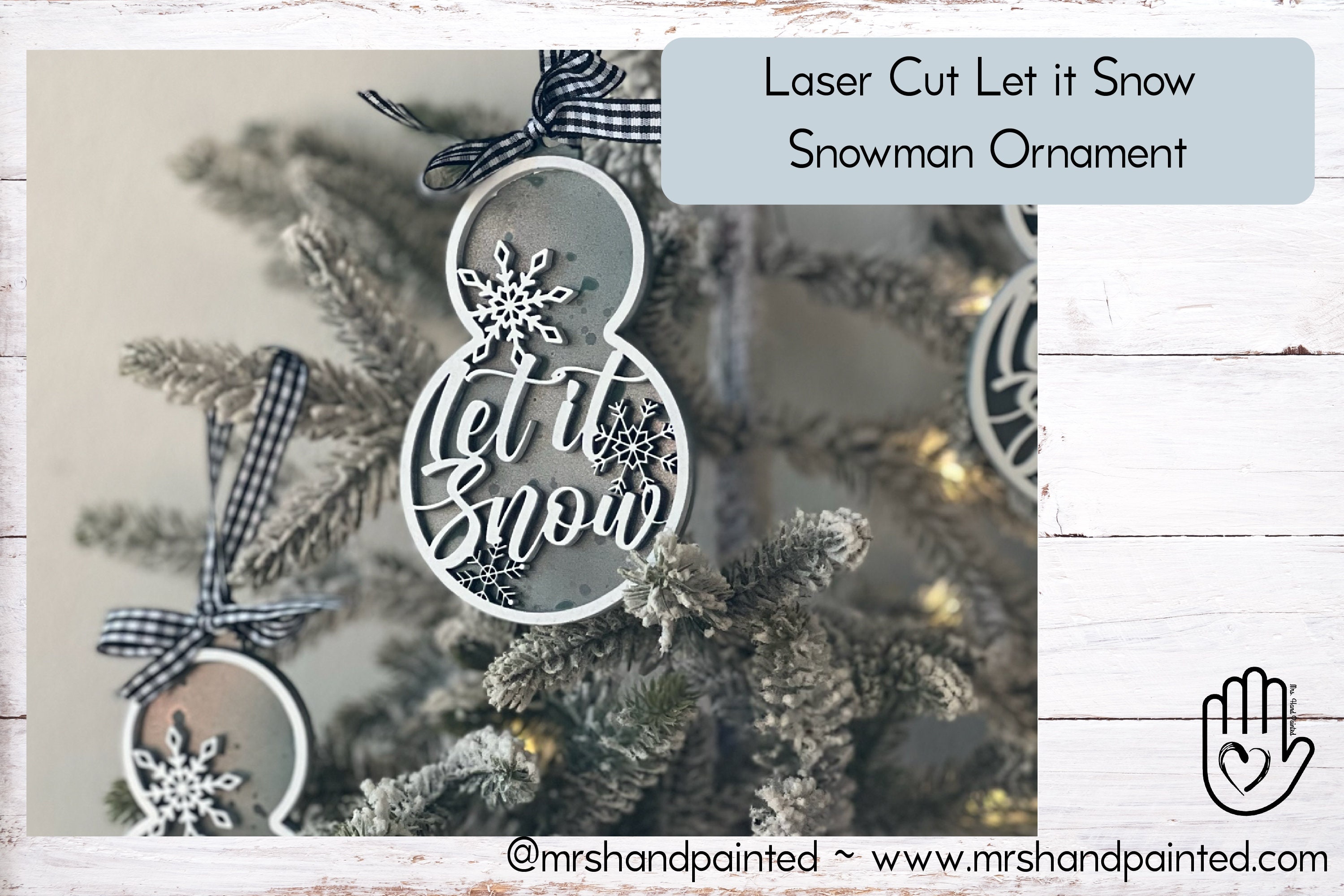3D Ornament Snow 4 Pieces Laser Cut Out Unfinished ORN63 3D Ornament Snow 4 Pieces Laser Cut Out Unfinished ORN63