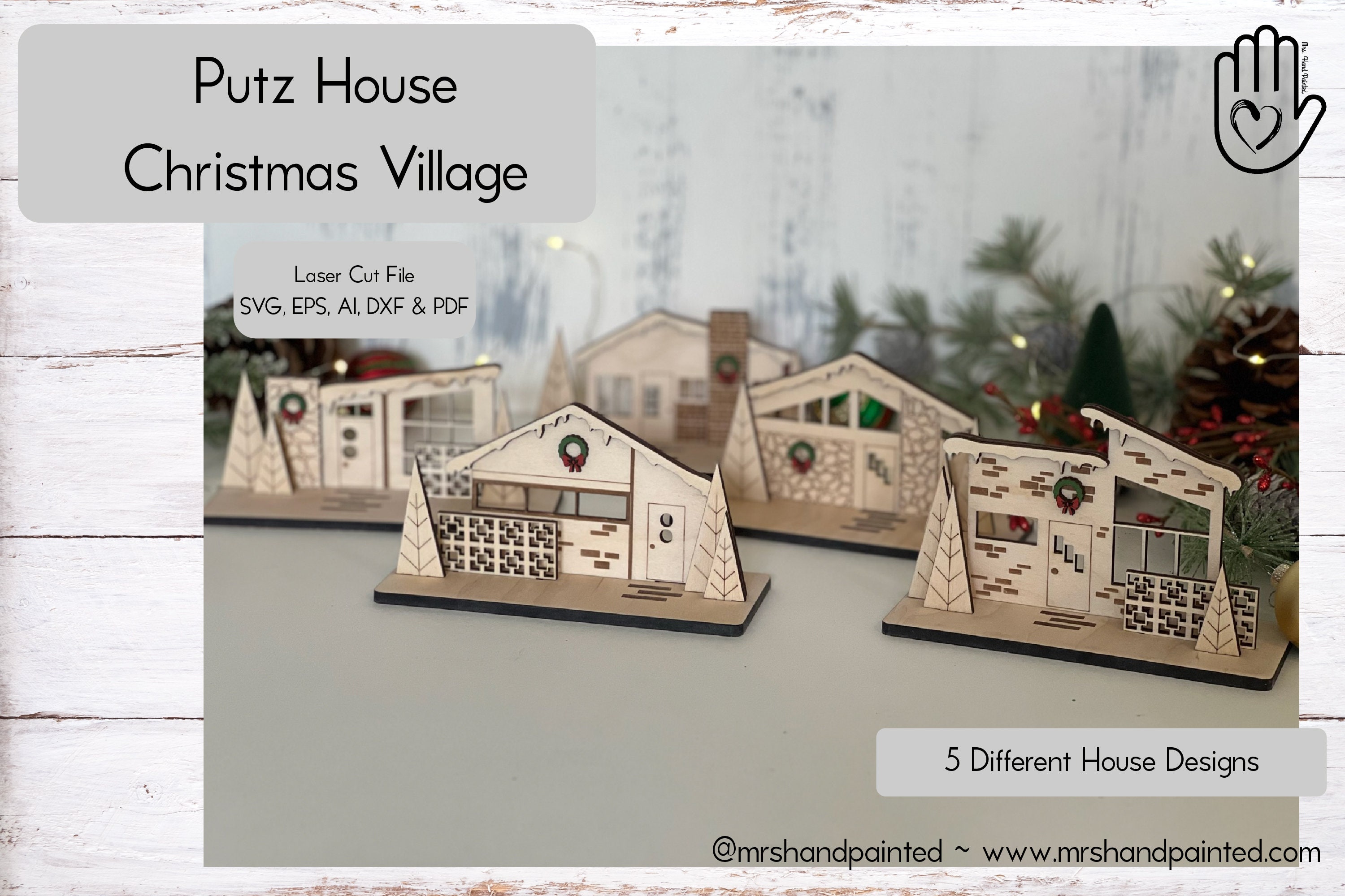 Laser Cut File Retro Putz Houses Christmas Village Digital Download Mid  Century Modern Style Decor -  Denmark