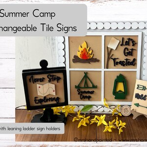 Summer Camp Interchangeable Signs - Laser Cut Wood Painted
