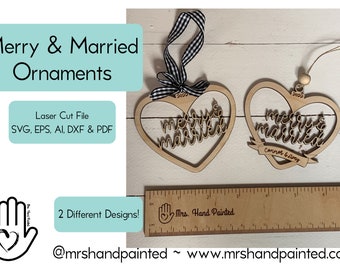 Digitale Schnittdatei - Laser Cut Ornament - Merry &married