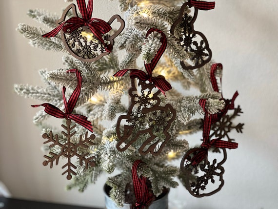3D Ornament Snowflake 2 Pieces Laser Cut Out Unfinished ORN119 3D Ornament Snowflake 2 Pieces Laser Cut Out Unfinished ORN119