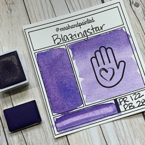 Handmade Watercolor Paints - BLAZINGSTAR - Artisan Paint Palette, Half Pans Matte Watercolor