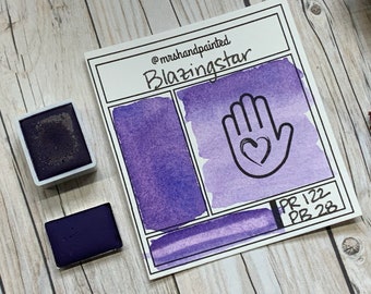 Handmade Watercolor Paints - BLAZINGSTAR - Artisan Paint Palette, Half Pans Matte Watercolor