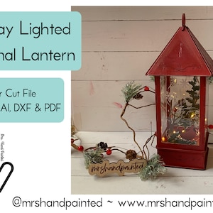 Digital Laser Cut File - Holiday Light Cardinal Lantern - Digital Download