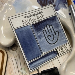 Handmade Watercolor Paints - MIDNIGHT - Artisan Paints - Supernova Set Singles, Half Pans Matte Watercolor, Indigo Shade