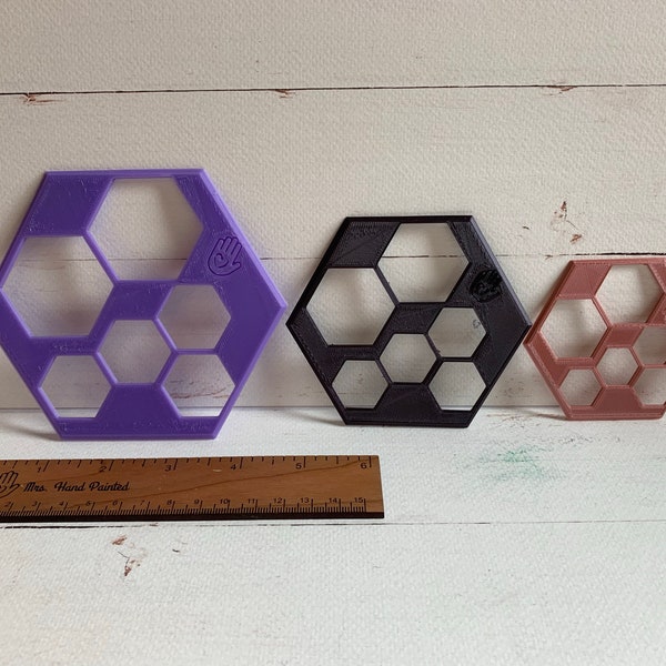 Hexagon Tracing / Drawing Template - PLA Bioplastic 3D Printed, Drawing and Painting Tools, Stencils and Templates