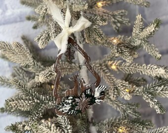 Rustic Reindeer Christmas Ornament