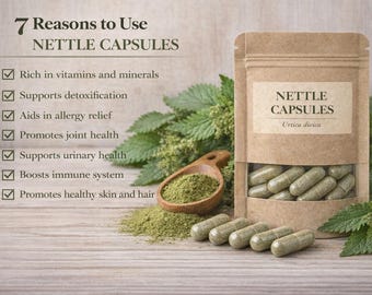 Nettle Herbal Capsules 60 Count | Urtica Dioica Botanical Capsules | Traditional Herbal Preparation