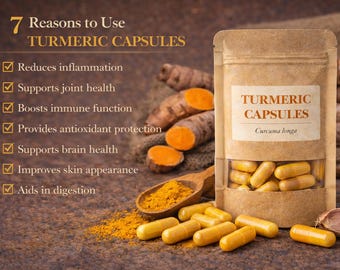 Kurkuma-extract, 500 mg capsules | Botanisch supplement Curcuma Longa | Kruidencapsules | 60 tellen
