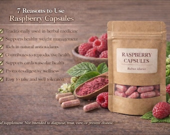 Himbeer-Extrakt 500 mg | Rubus Idaeus Kräuterkapseln | Botanische Ergänzung | 60 Kapseln