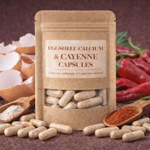 Calcium C Herbal Capsules 60 Count | Eggshell Calcium with Cayenne Pepper | Traditional Botanical Preparation