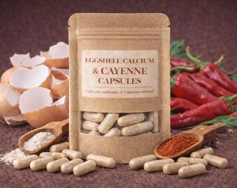 Calcium C Herbal Capsules 60 Count | Eggshell Calcium with Cayenne Pepper | Traditional Botanical Preparation
