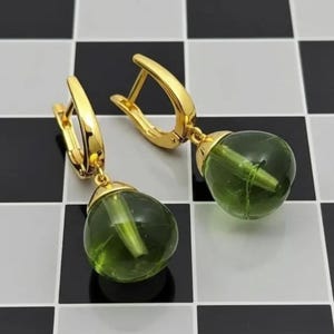 Green Amethyst Earrings in 14K Gold Filled or Sterling Silver, Prasiolite Earrings, Green Amethyst Jewelry, 6th or 33rd Anniversary Gifts