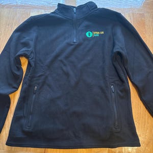 Adults Quarter-Zip Fleece, Steve Lee Agri Embroidered - Black