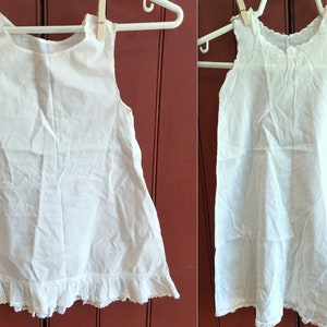 2 - Vintage Toddlers Handmade White Cotton Slips  Victorian Child&#39;s Clothes Cotton 1800&#39;s Antique 2 to 3 years