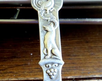 Thune Norway Sterling Silver Baby Food Pusher, Animal Design 1937 Sweet