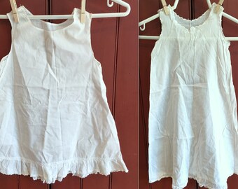 2 Vintage Handmade Cotton Toddler Slips: Victorian Child's Clothes