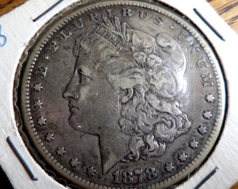 1878-S antique US Morgan Silver Dollar Coin  vintage  Fine coin