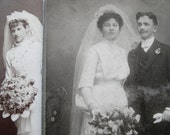 Fotos de vestido de novia Vintage antiguo gabinete fotografías