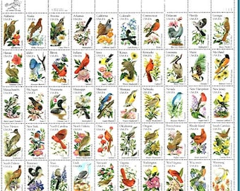 ヴィンテージ切手5枚 - アイオワ州の州鳥と花 - No. 1967 - Etsy 日本